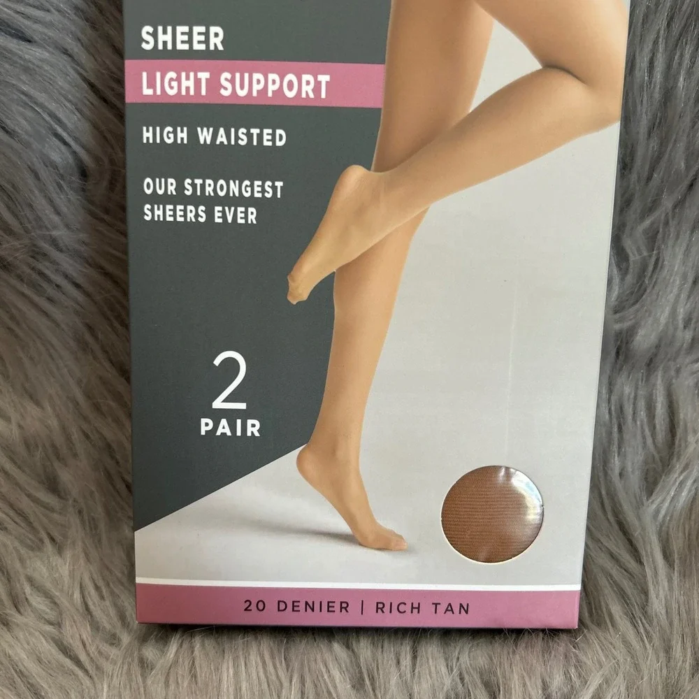 Silk Impressions Sheer Light Support Womens‎ Size XXXL Rich Tan High Waisted